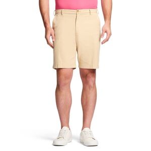 IZOD SALTWATER 9.5" FLAT FRONT STRETCH CASUAL CHINO WALK KHAKI SHORT NWT Size 36